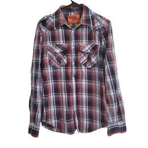 Rolling Paper Men's Red Plaid Button-Down Shirt